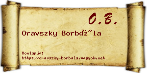 Oravszky Borbála névjegykártya